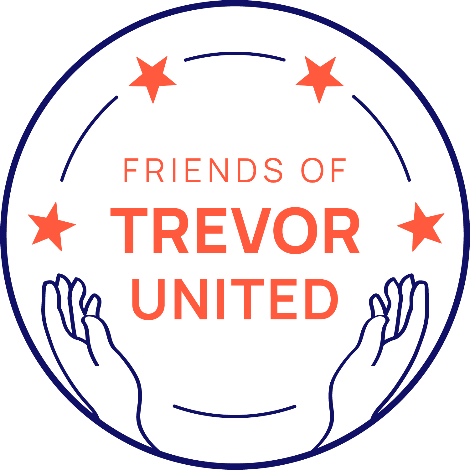 Friends of Trevor United Logo in blue and orange color